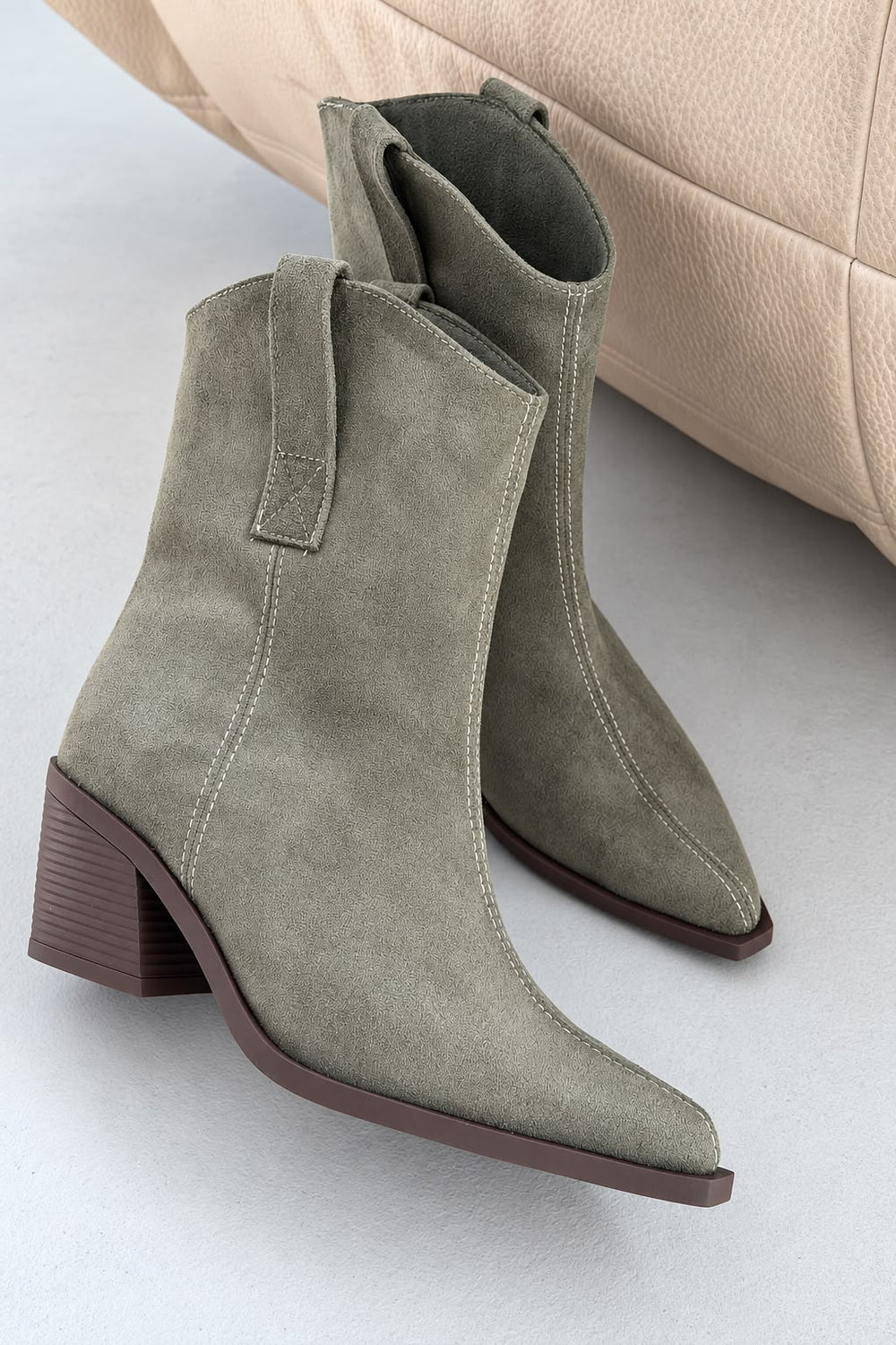 Rovan Haki Süet Kadın Kovboy Bot - ILOVESHOES