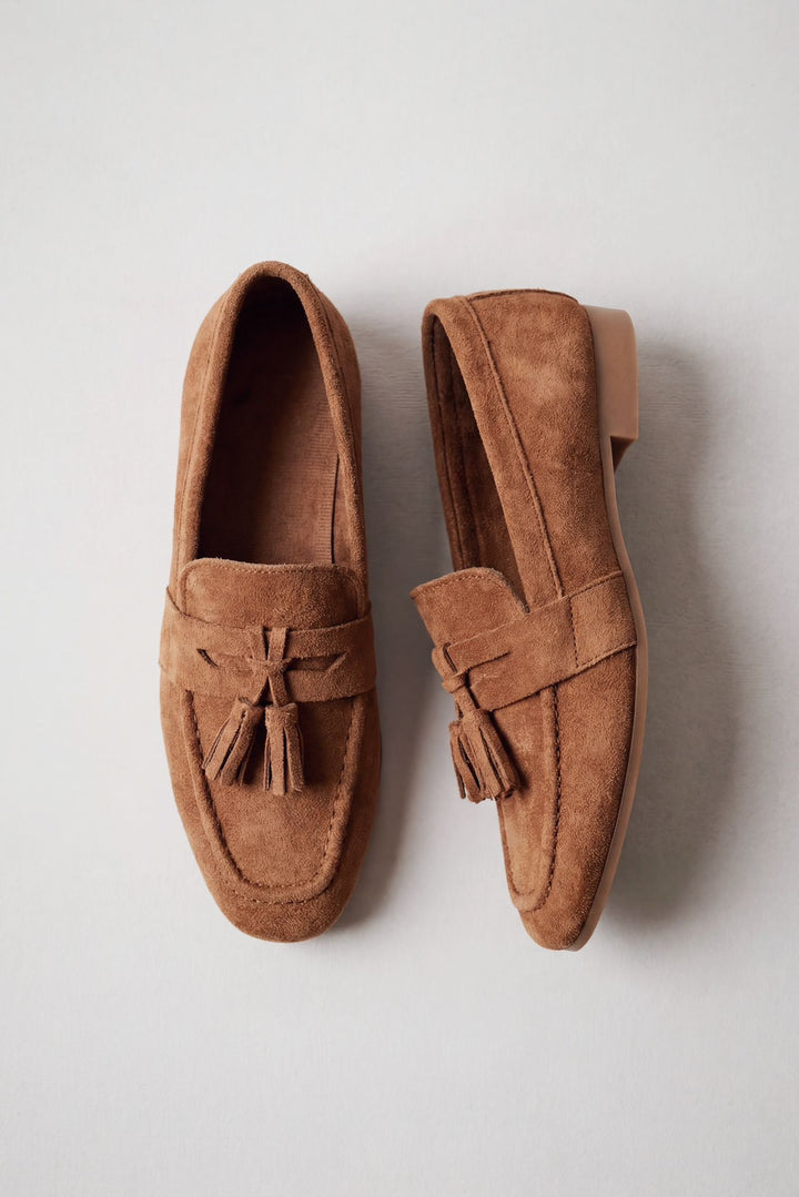 Olena Kadın Loafer Taba Süet - ILOVESHOES