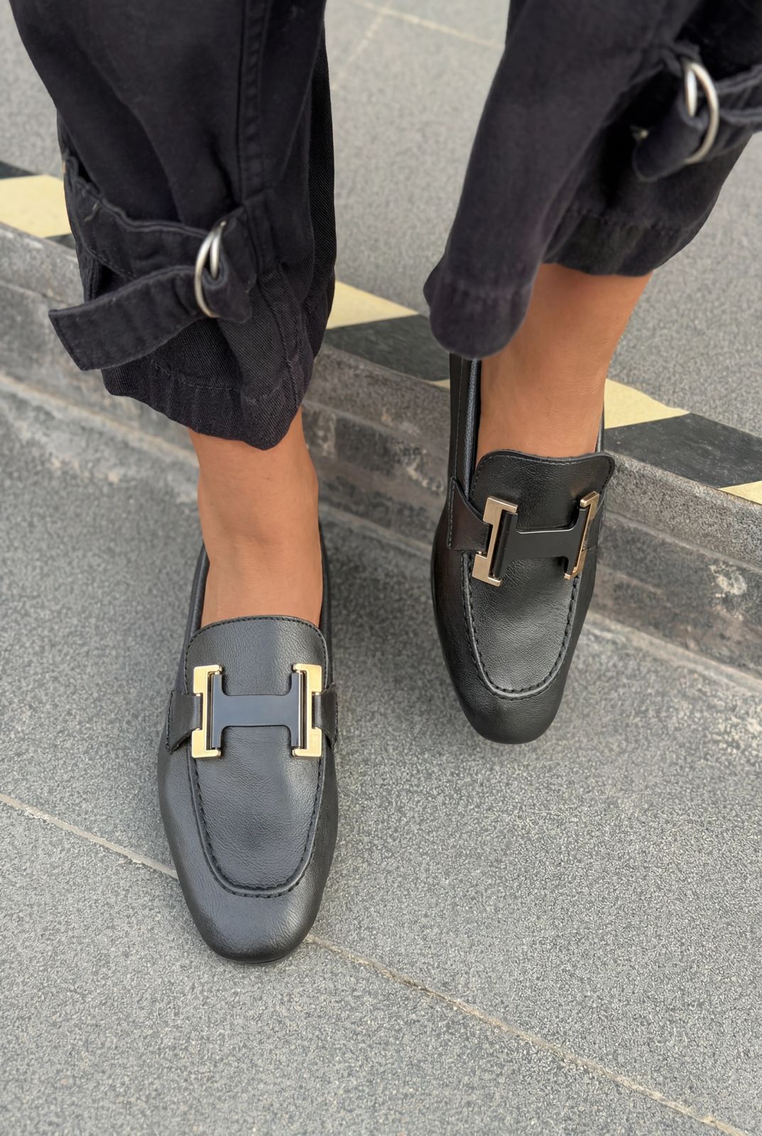 Elara Kadın Loafer Siyah Mat Deri - ILOVESHOES