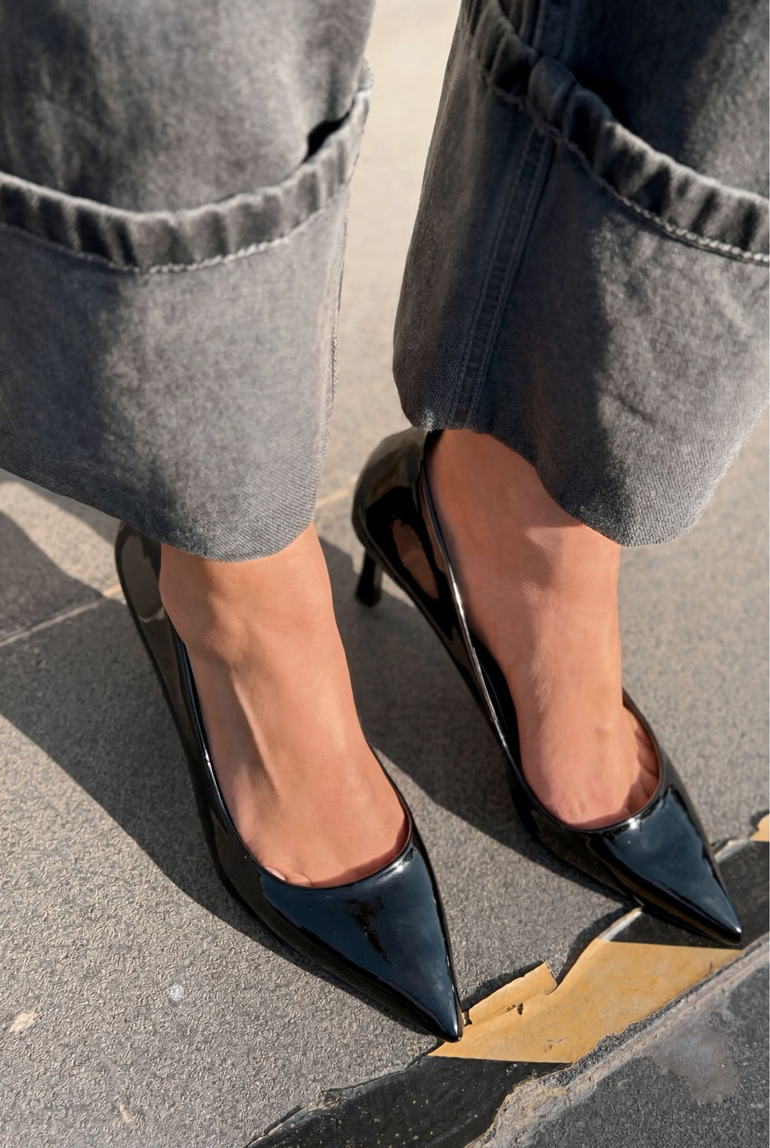 Delvion Stiletto Siyah Rugan - ILOVESHOES