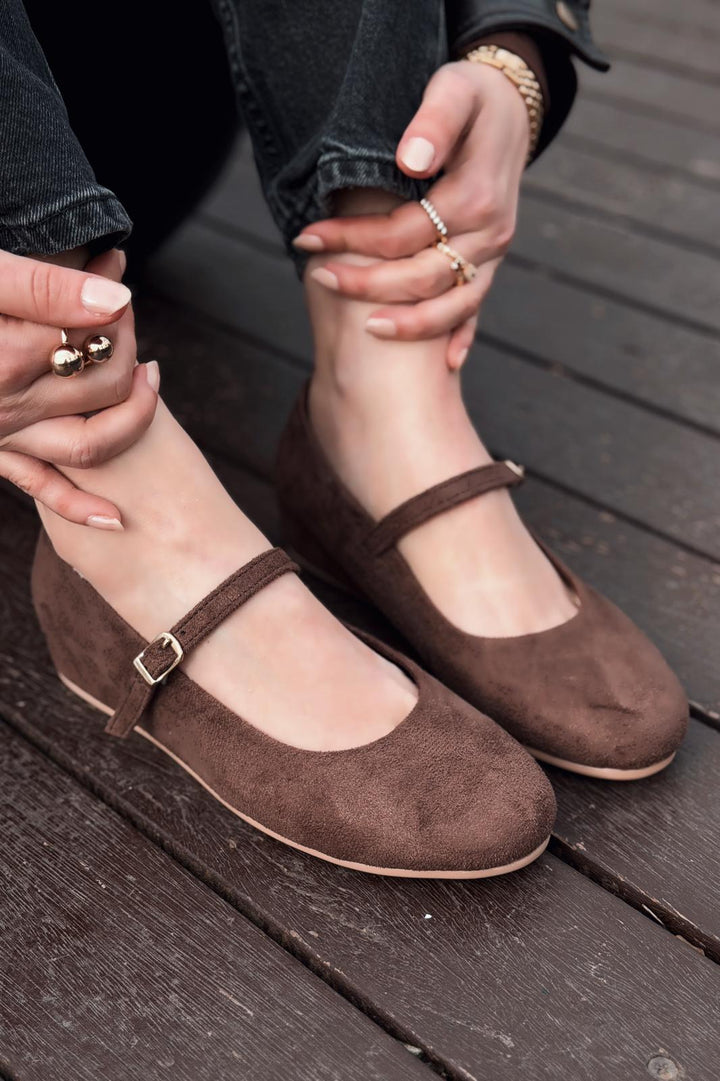 Tenris Kadın Babet Acıhkave Süet Dolgu Topuklu - ILOVESHOES