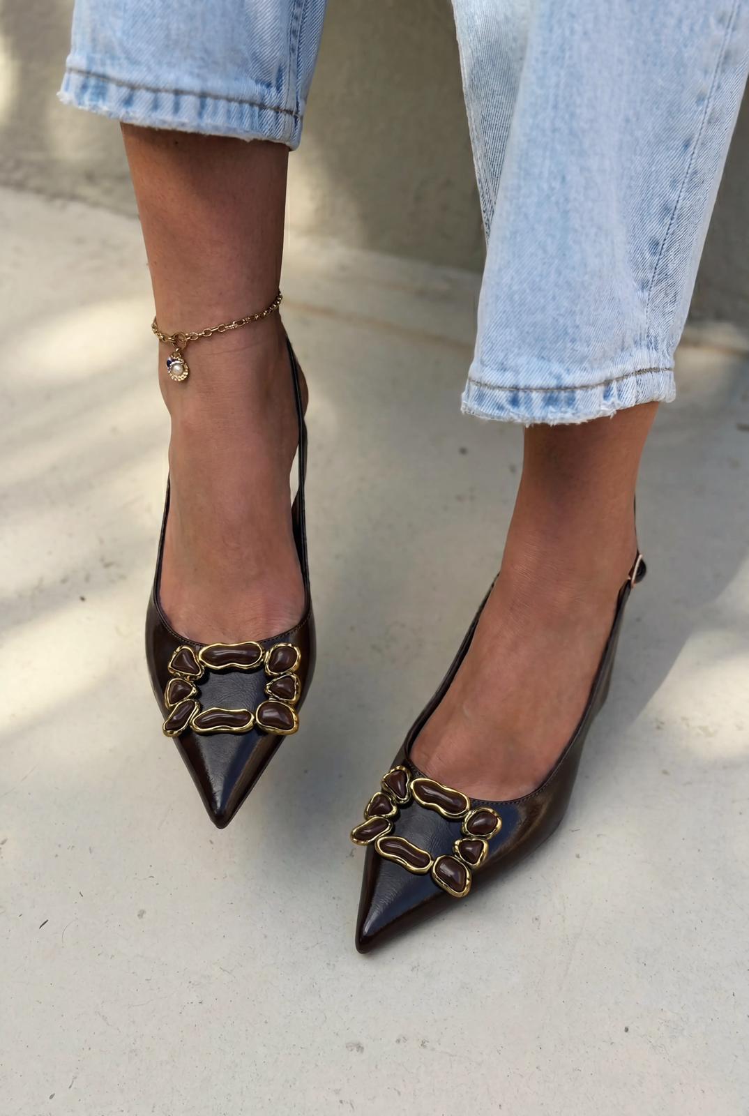 Nertia Stiletto Acıkahve Mat Deri - ILOVESHOES