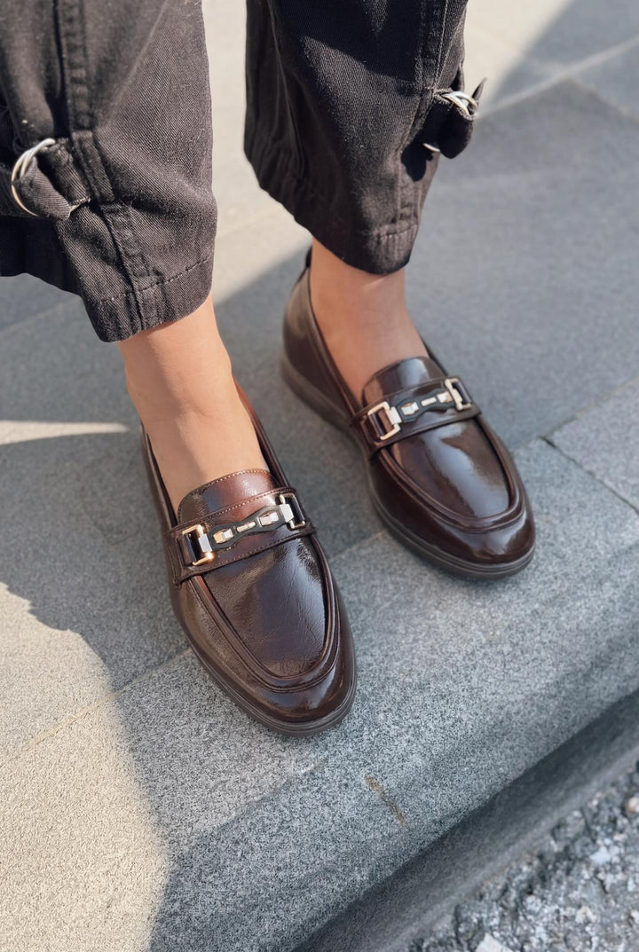 Torel Kadın Loafer Acıkahve Rugan - ILOVESHOES