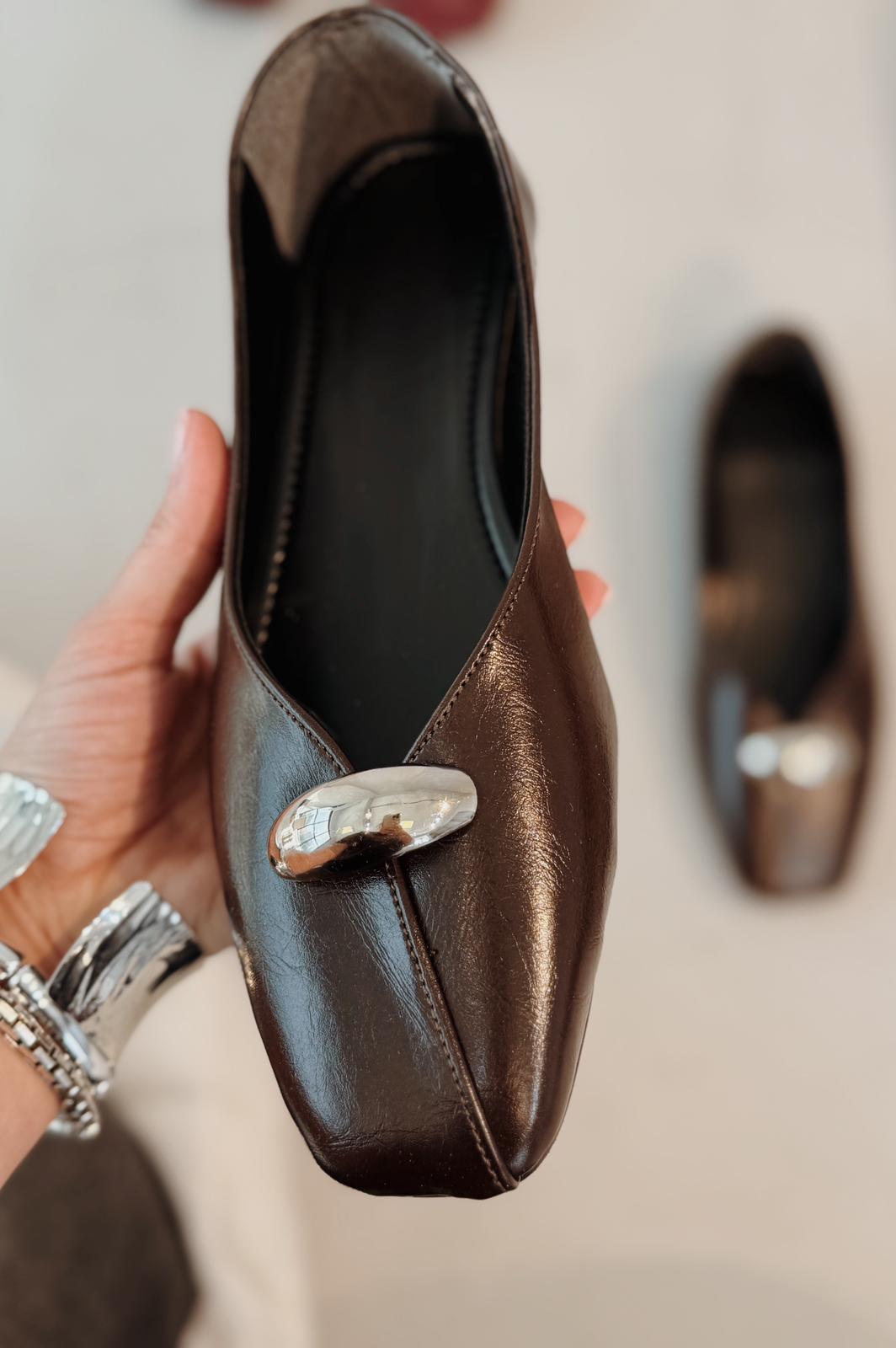 Tormel Kadın Babet Acıkahve Mat Deri - ILOVESHOES