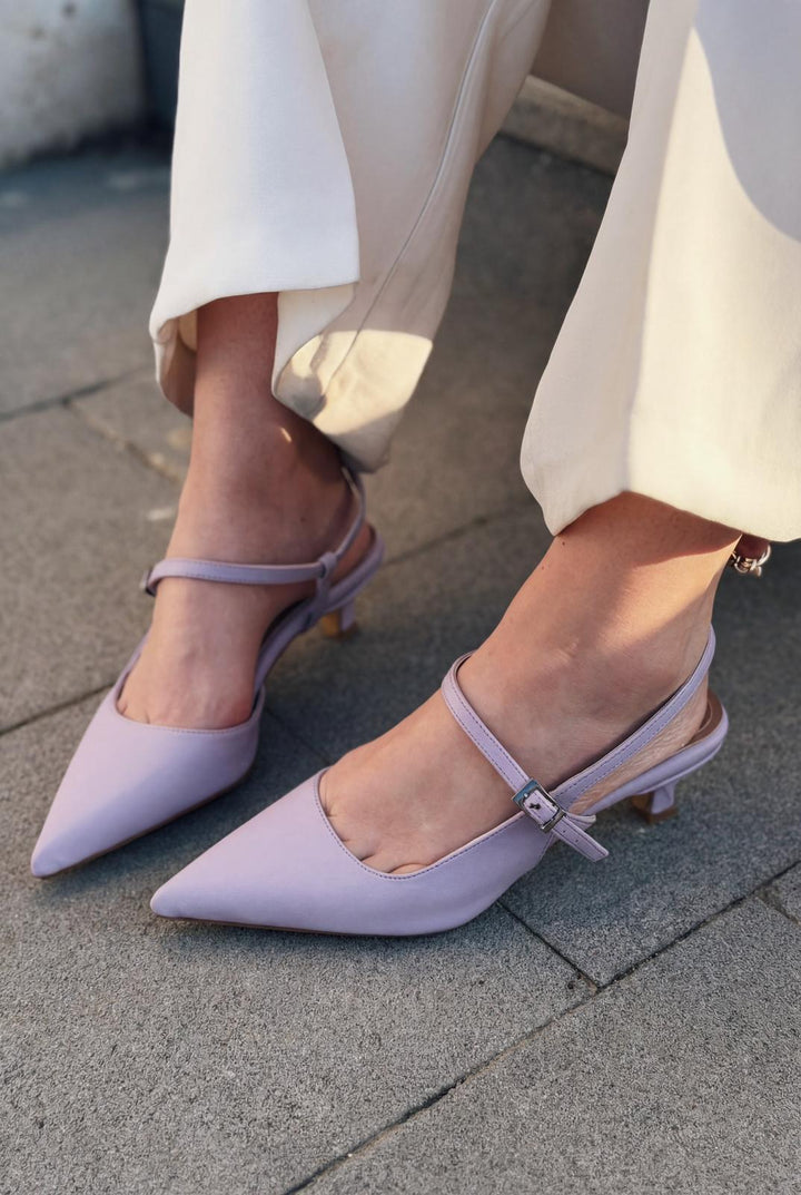 Torev Lila Mat Deri Kadın Stiletto - ILOVESHOES