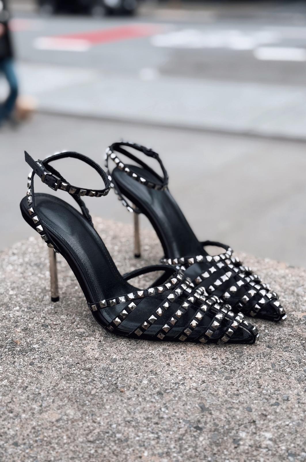 Penoria Mat Siyah Bant Detaylı Stiletto - ILOVESHOES