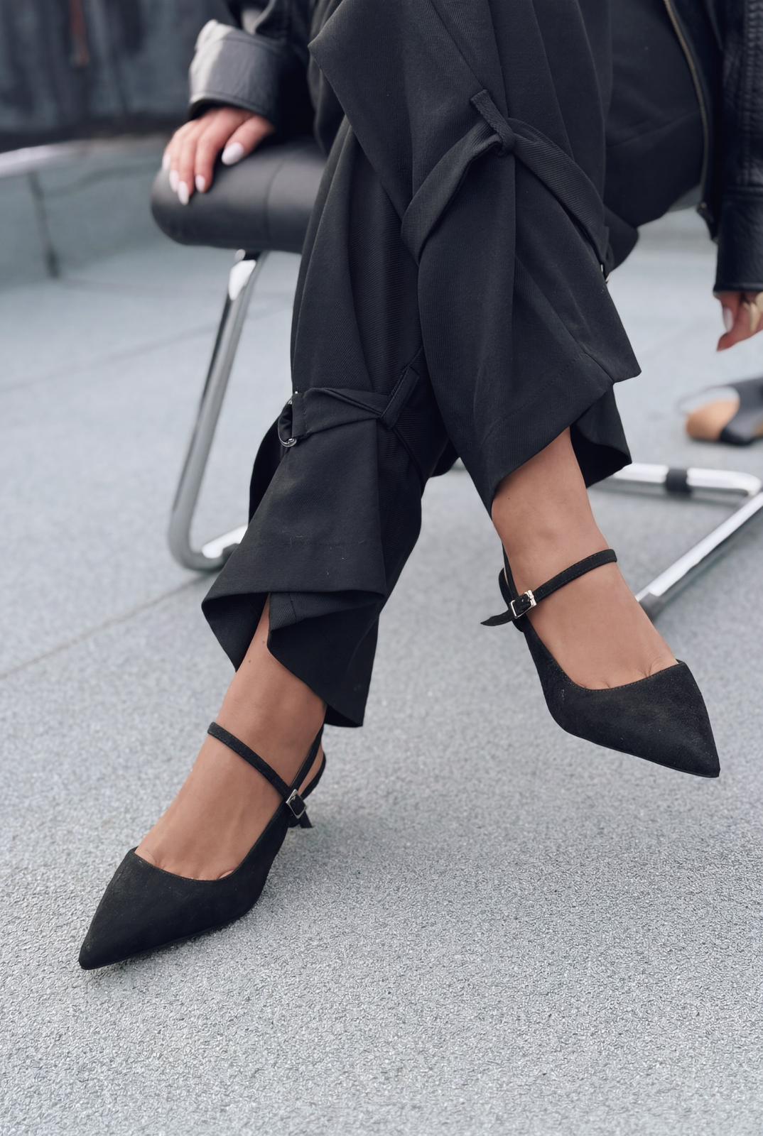 Torev Siyah Süet Kadın Stiletto - ILOVESHOES