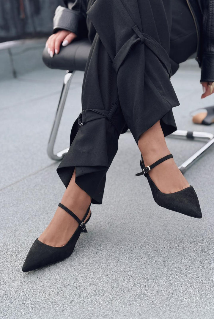Torev Siyah Süet Kadın Stiletto - ILOVESHOES