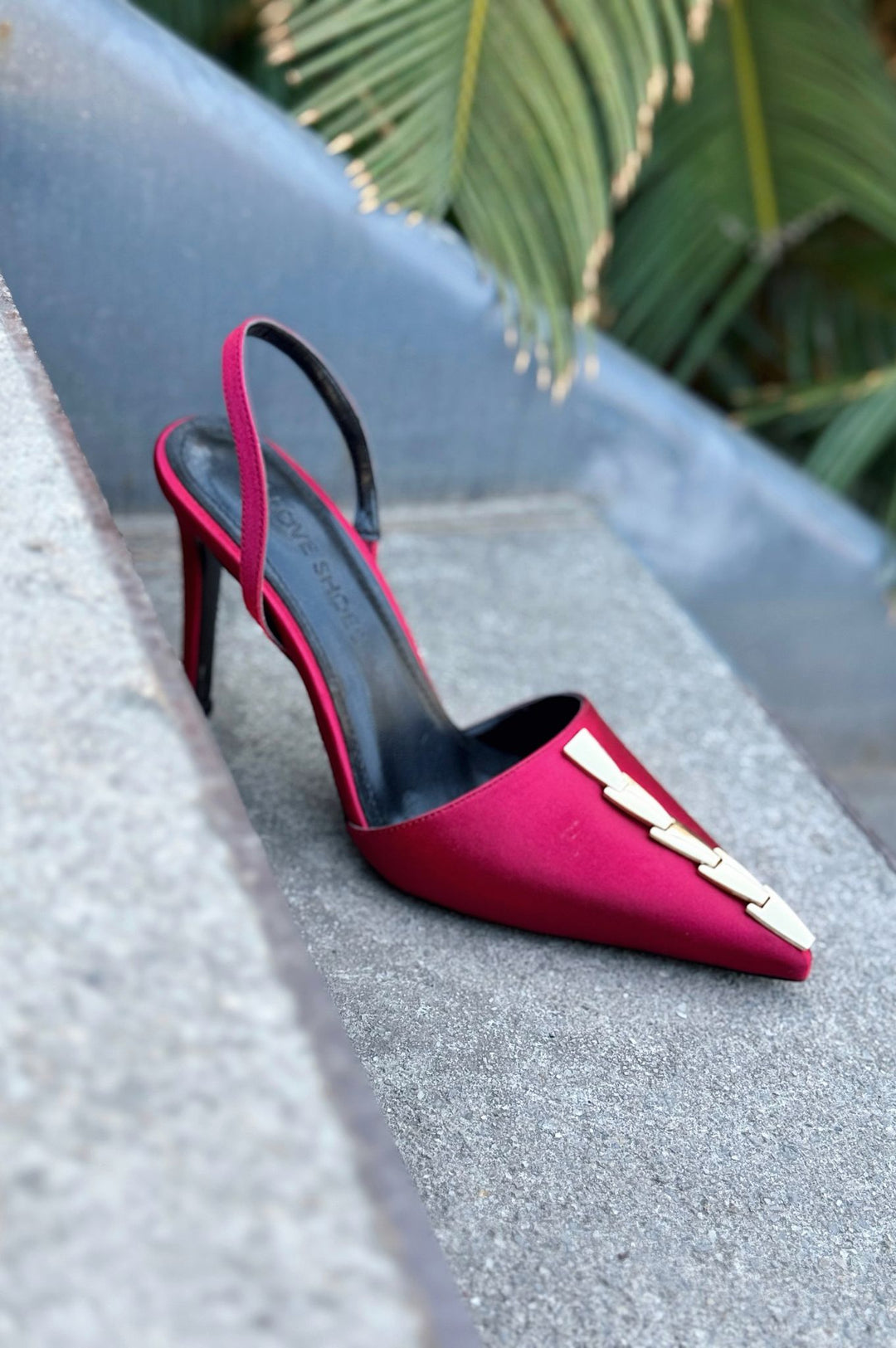 Jaylen Saten Bordo Yüksek Topuklu Kadın Ayakkabı - ILOVESHOES