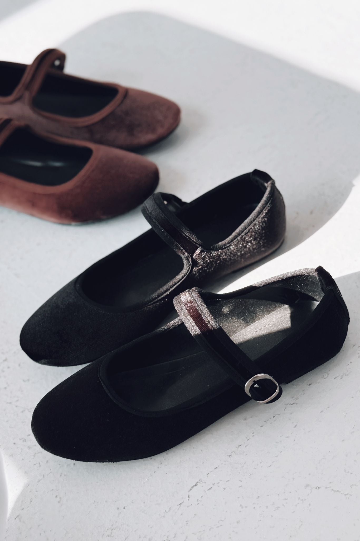 Vosinta Kadife Mary Jane Babet Siyah - ILOVESHOES