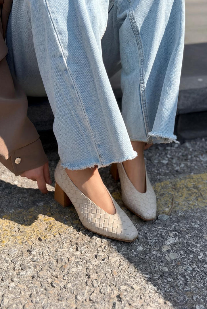 Torben Topuklu Ayakkabı Bej Mat Deri - ILOVESHOES