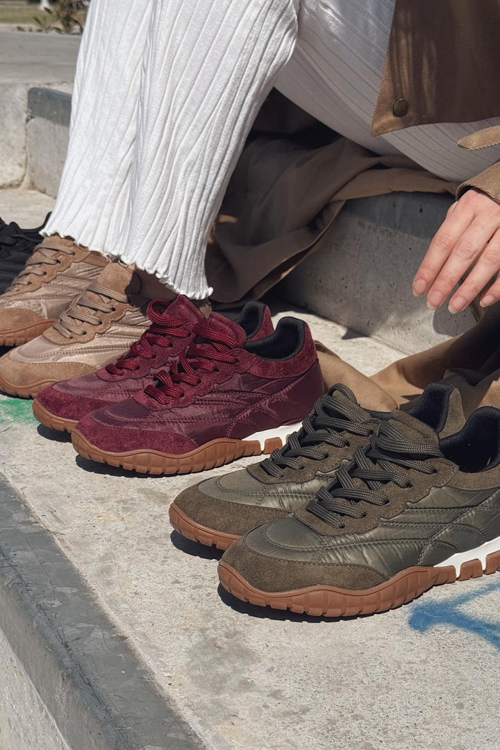 Romine Paraşüt Kumaş Haki Kadın Spor Ayakkabı - ILOVESHOES