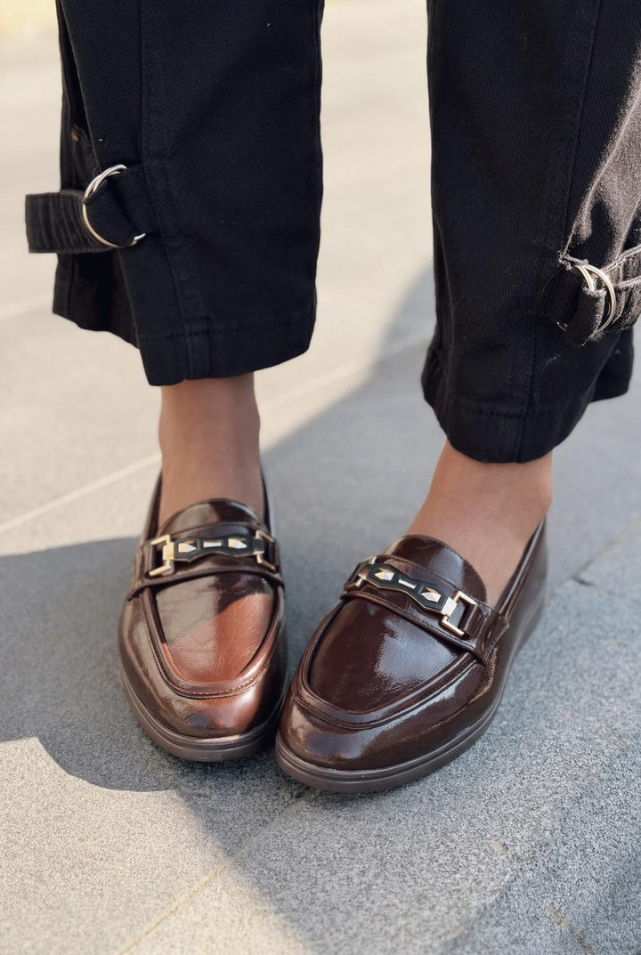 Torel Kadın Loafer Acıkahve Rugan - ILOVESHOES
