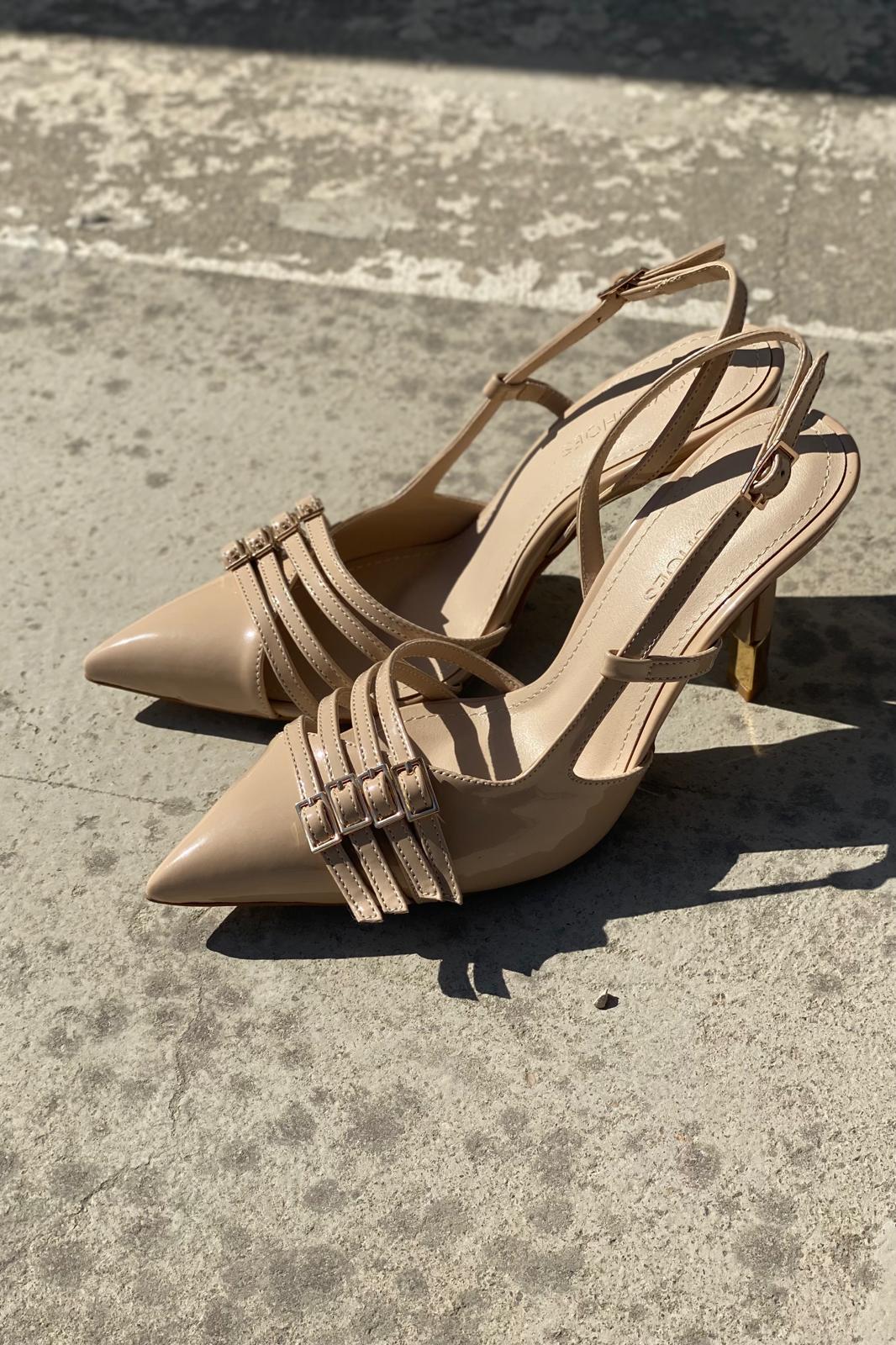 Vinnor Rugan Nude Toka Detaylı Stiletto - ILOVESHOES