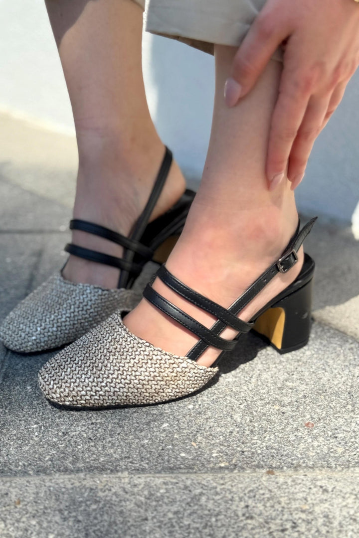 Marlo Mat Deri Siyah Hasır Detaylı Mary Jane - ILOVESHOES