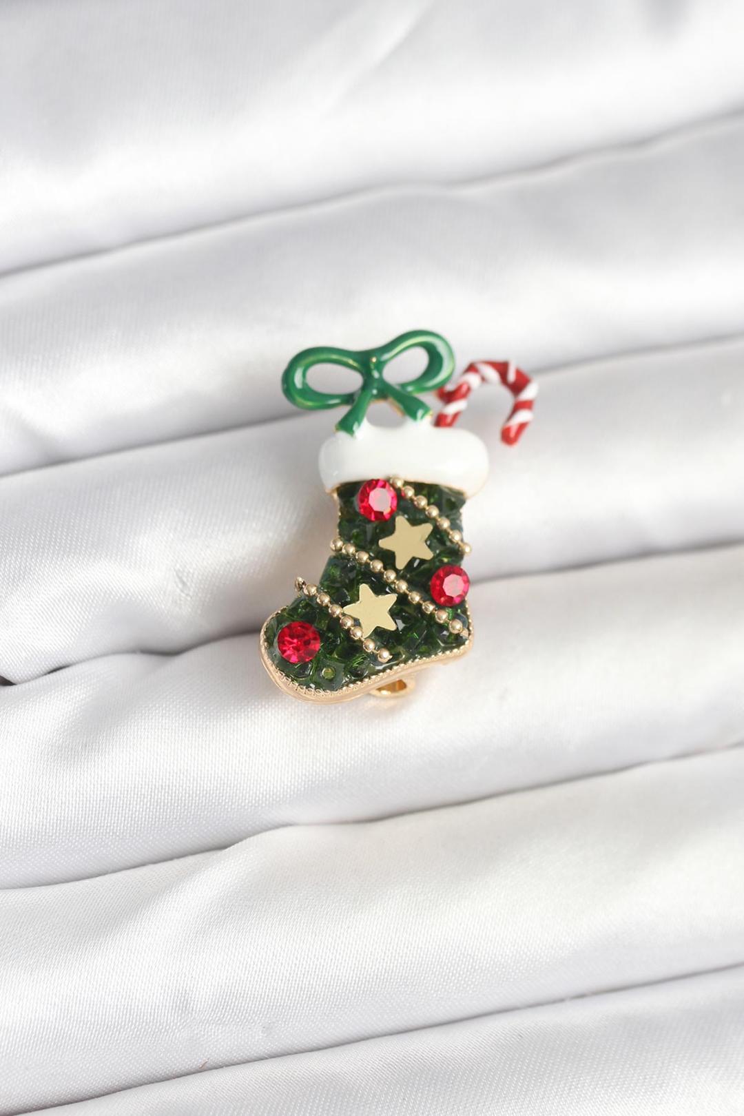 ILS - 1073 Kadın Broş Yılbaşı Çorabı - ILOVESHOES