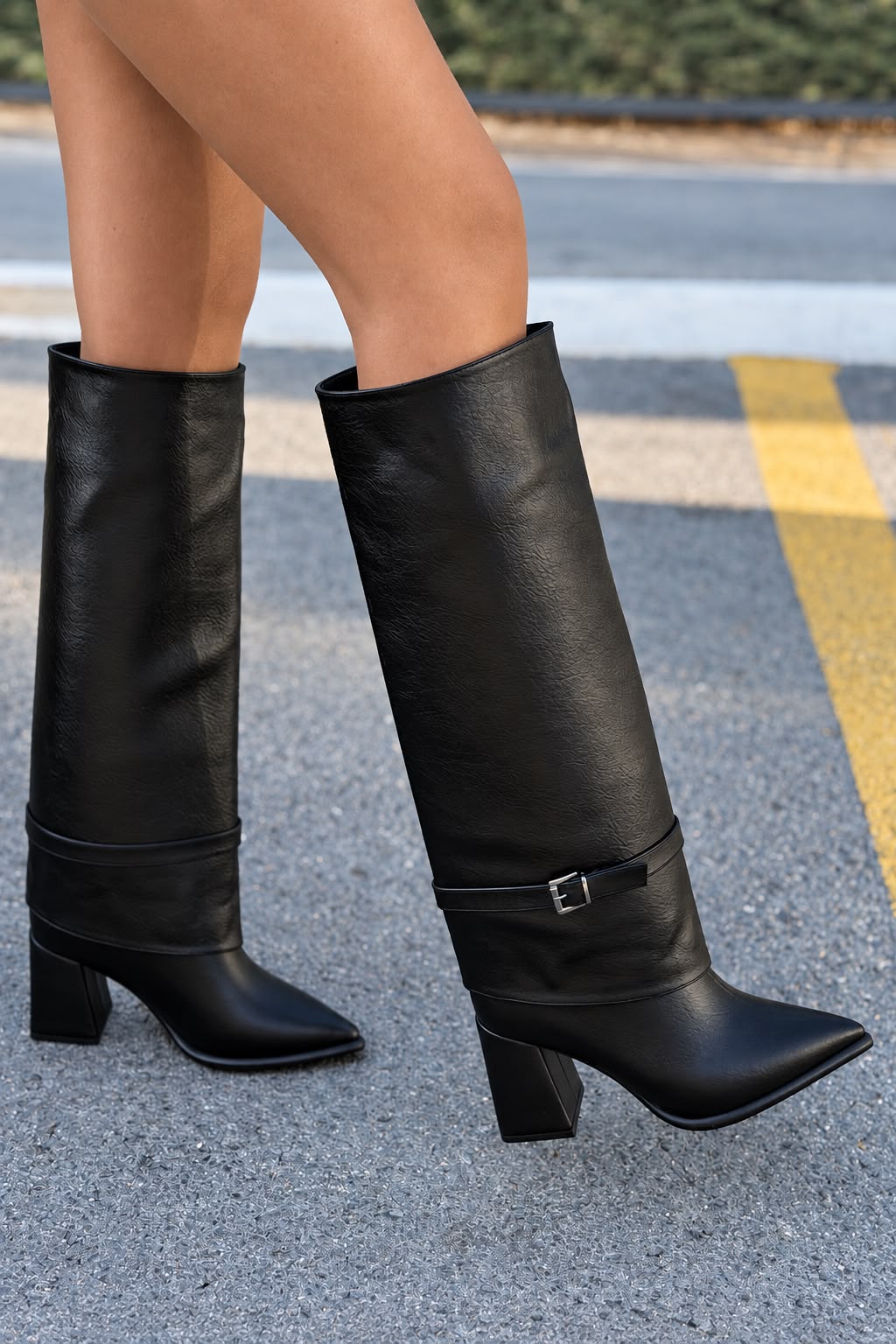 Vordax Siyah Mat Deri Tak Çıkar Bot Çizme - ILOVESHOES