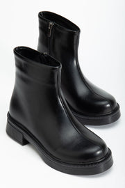 Myrelis Kadın Düz Bot Siyah Rugan - ILOVESHOES