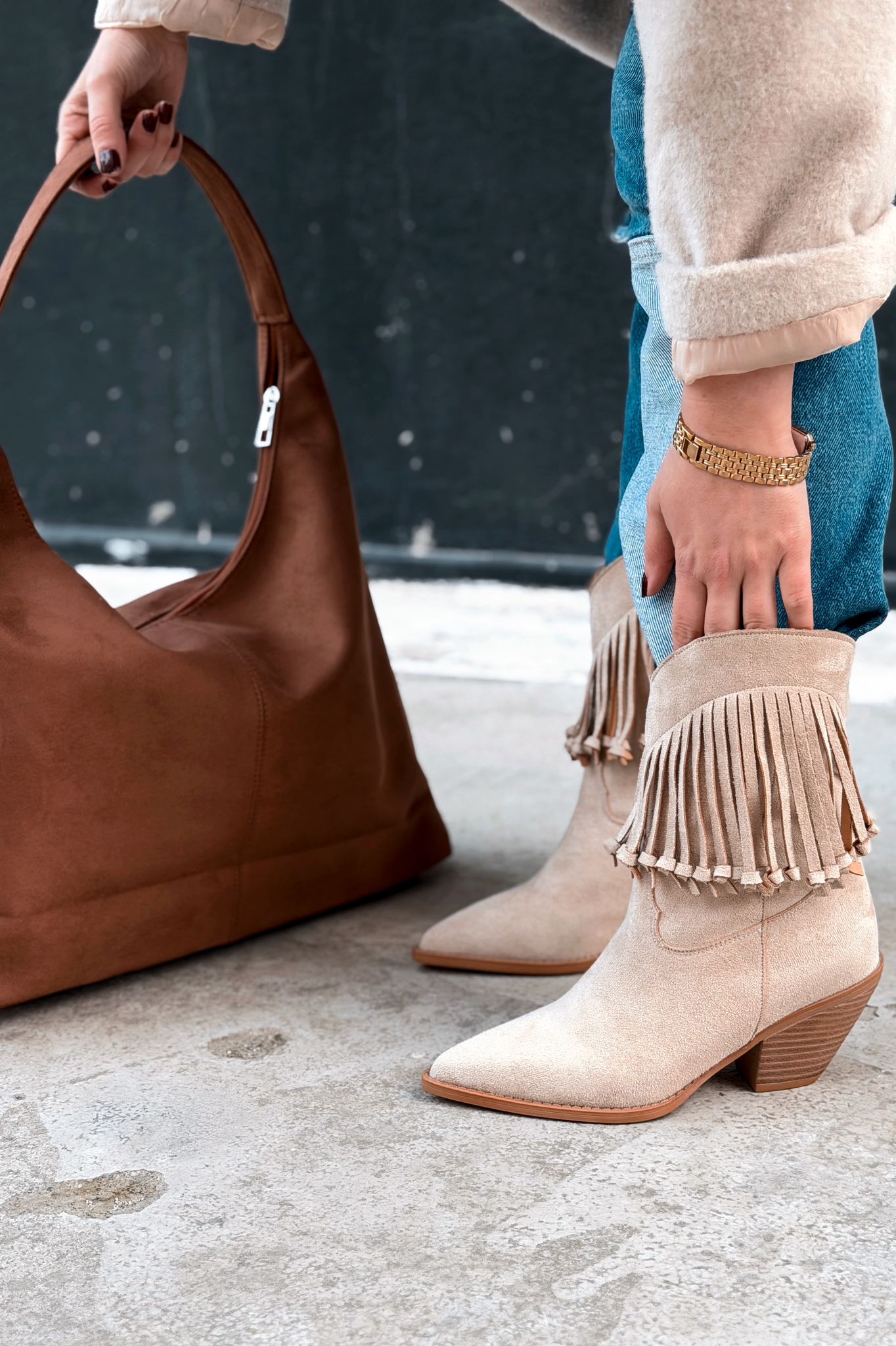 Belina Omuz Çantası Taba Mat Deri - ILOVESHOES