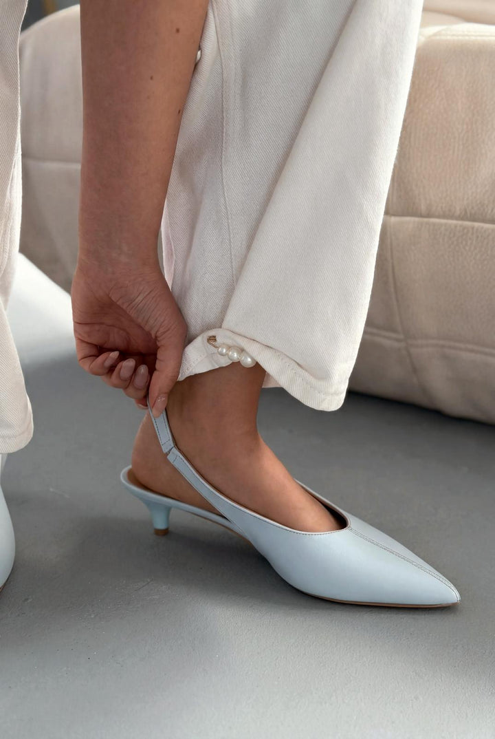 Selor Bebek Mavisi Mat Deri Kadın Stiletto - ILOVESHOES