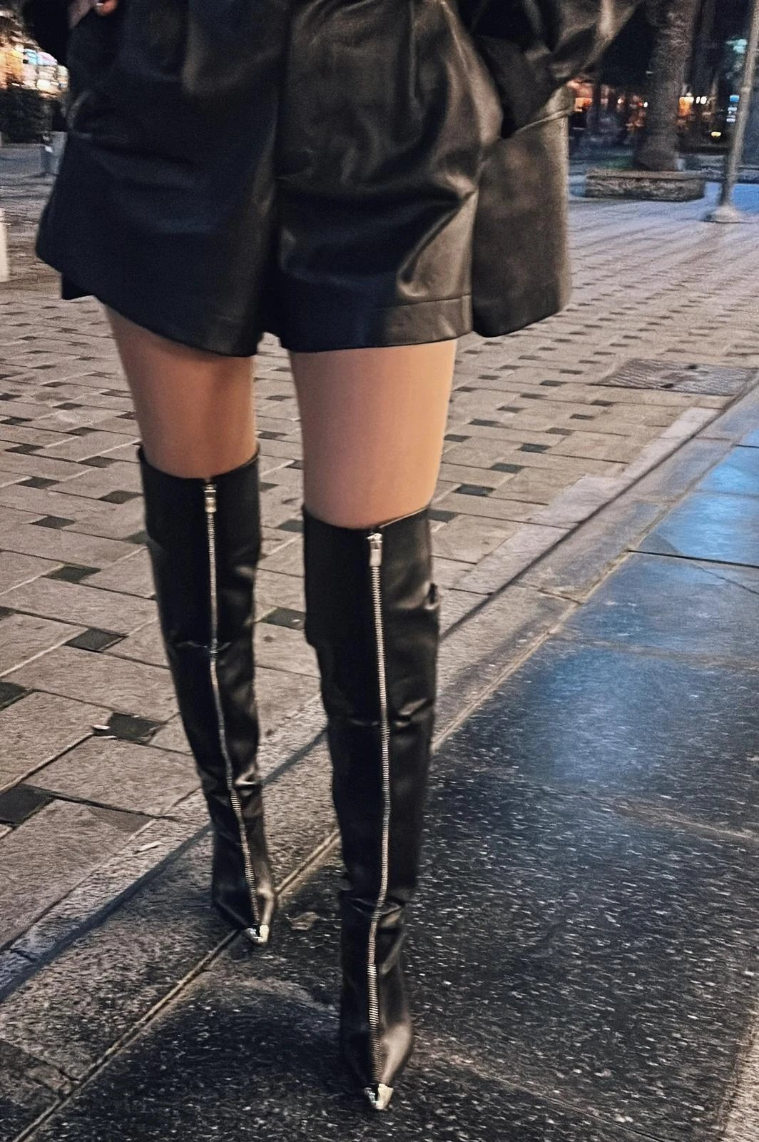 Lovren Mat Deri Fermuar Detaylı Çizme Siyah - ILOVESHOES
