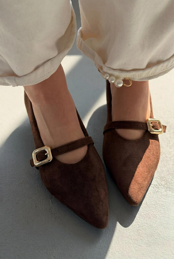 Karden Acıkahve Süet Kadın Stiletto - ILOVESHOES