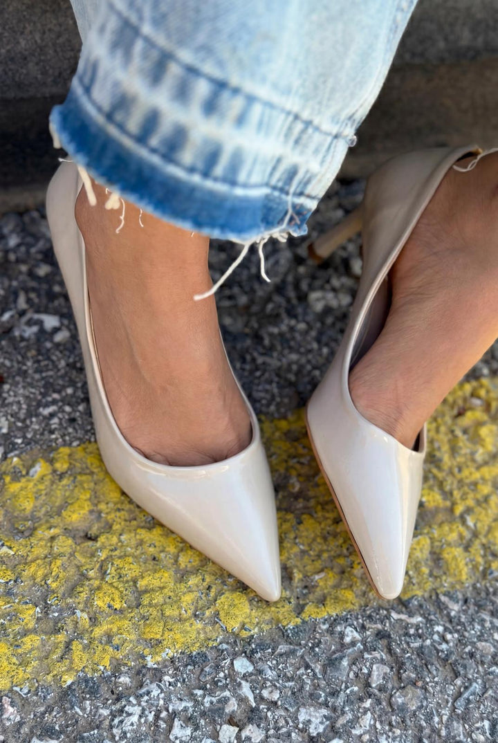 Delvion Bej Rugan Kadın Stiletto - ILOVESHOES