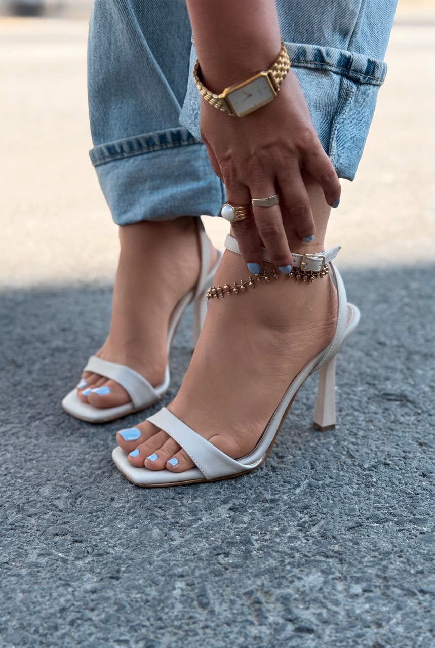 Velior Bej Mat Deri Kadın Topuklu Sandalet - ILOVESHOES