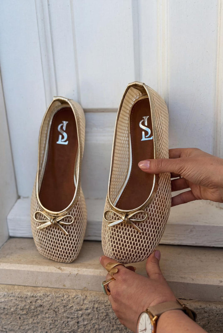 Torina Kadın Babet Bej File - ILOVESHOES