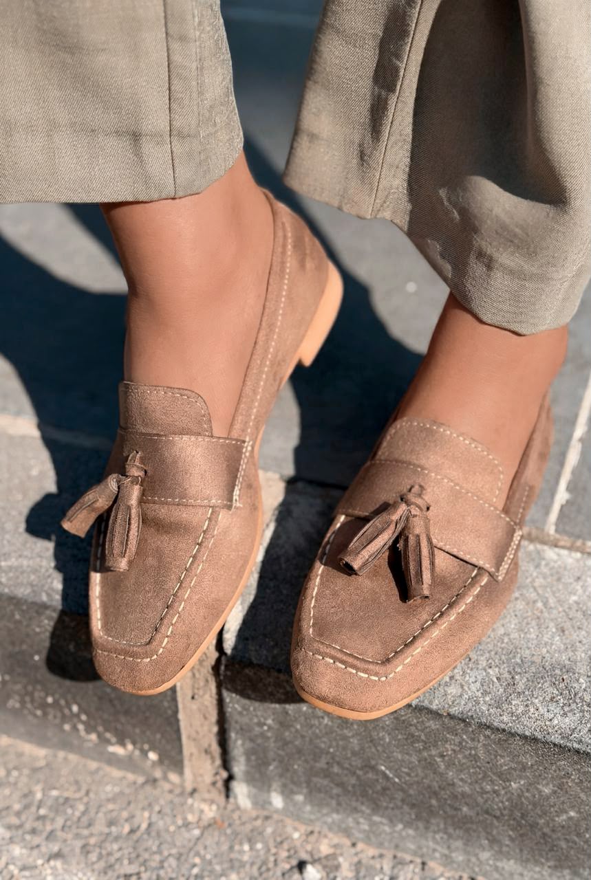 Olena Kadın Loafer Vİzon Süet - ILOVESHOES