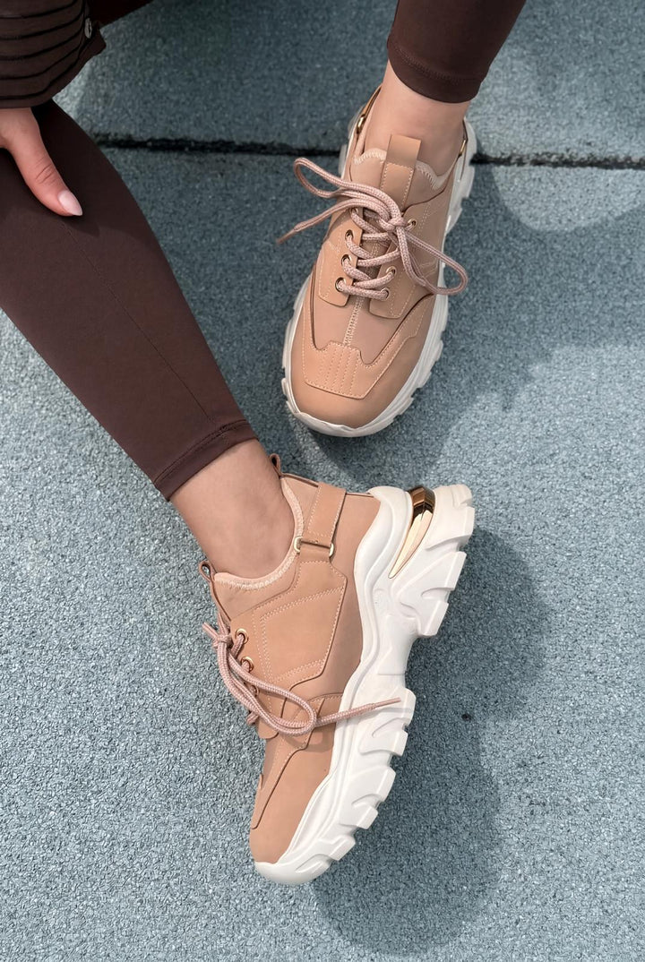 Delorin kadın Spor Ayakkabı Bej - ILOVESHOES
