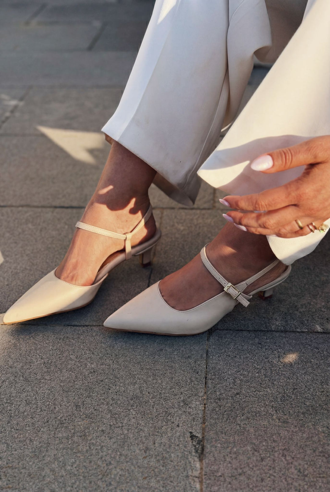 Torev Bej Mat Deri Kadın Stiletto
