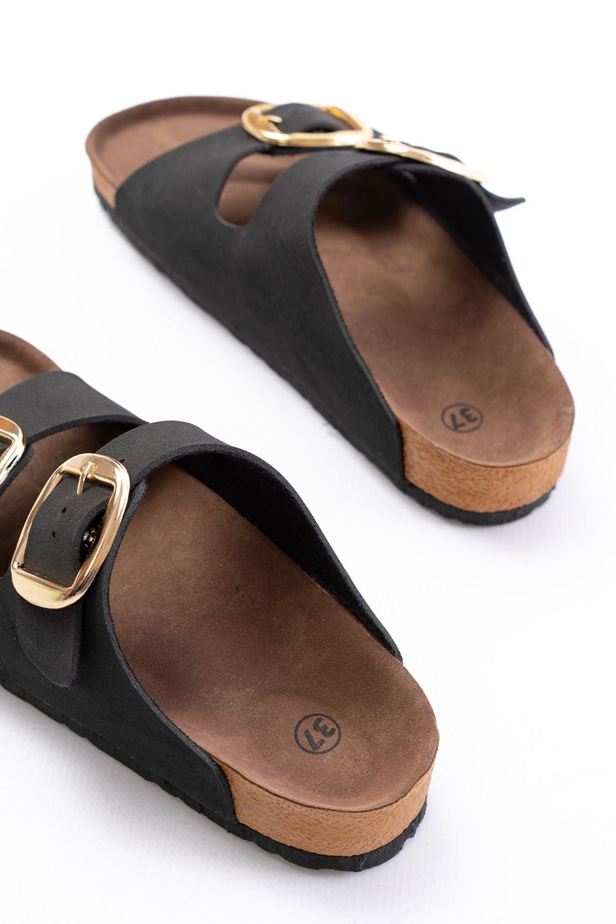 Palona Nubuk Siyah Kadın Terlik - ILOVESHOES