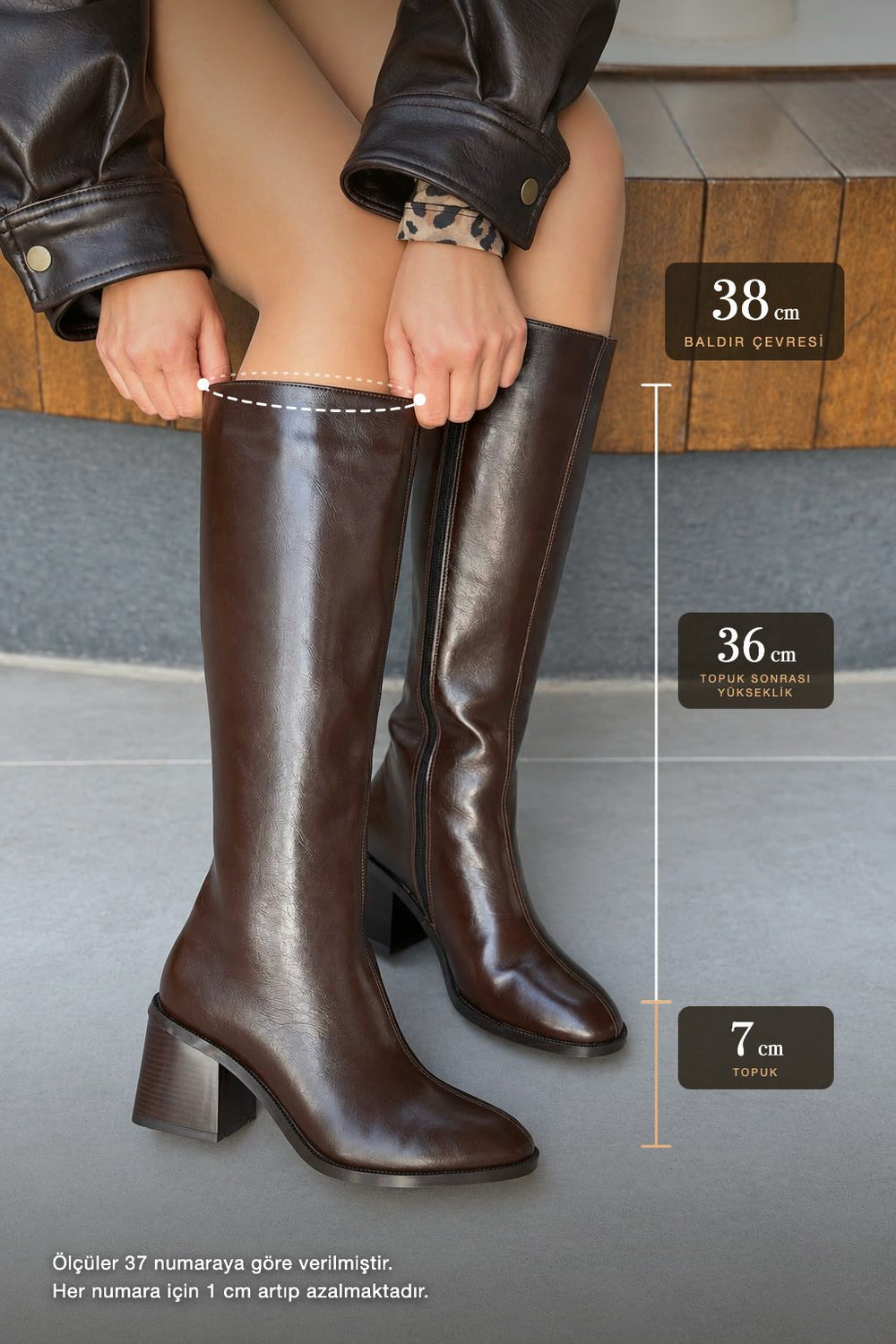 Novera Acı Kahve Mat Deri Kadın Çizme - ILOVESHOES