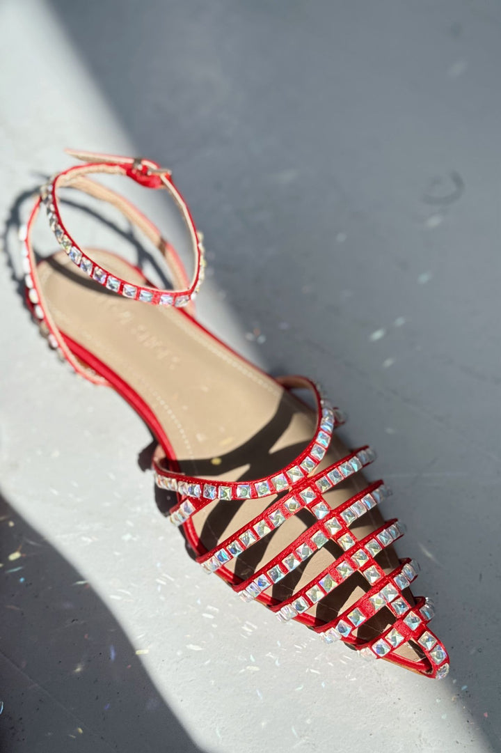 Xomira Kırmızı Bant Detaylı Kadın Babet - ILOVESHOES