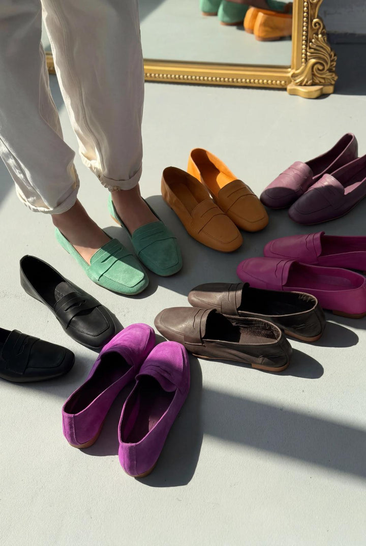 Melniel Acıkahve Hakiki Deri Kadın Loafer - ILOVESHOES