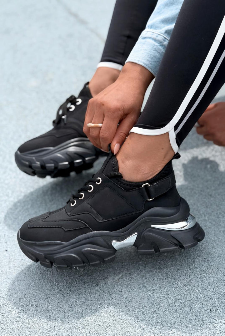 Delorin kadın Spor Ayakkabı Siyah - ILOVESHOES