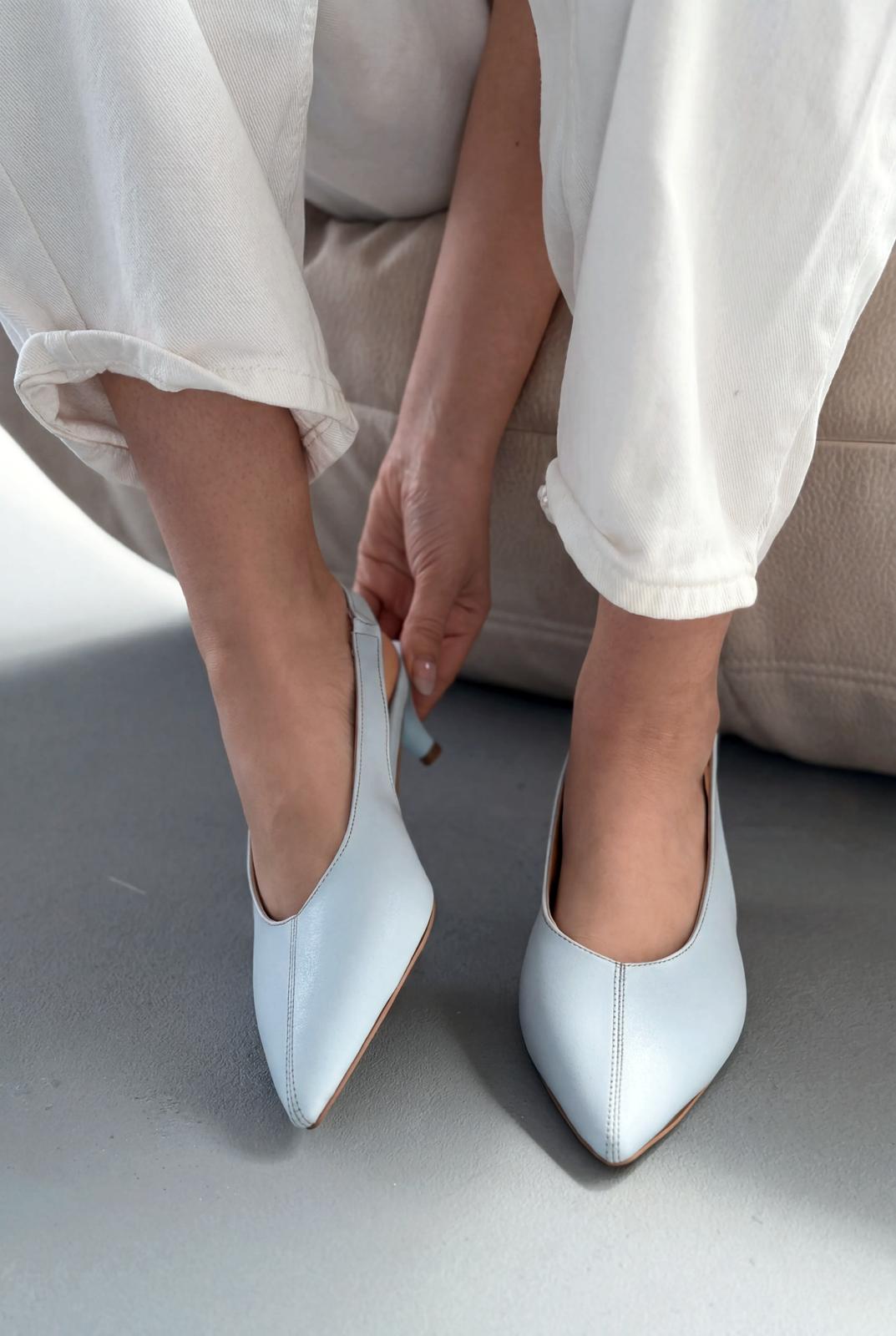 Selor Bebek Mavisi Mat Deri Kadın Stiletto - ILOVESHOES