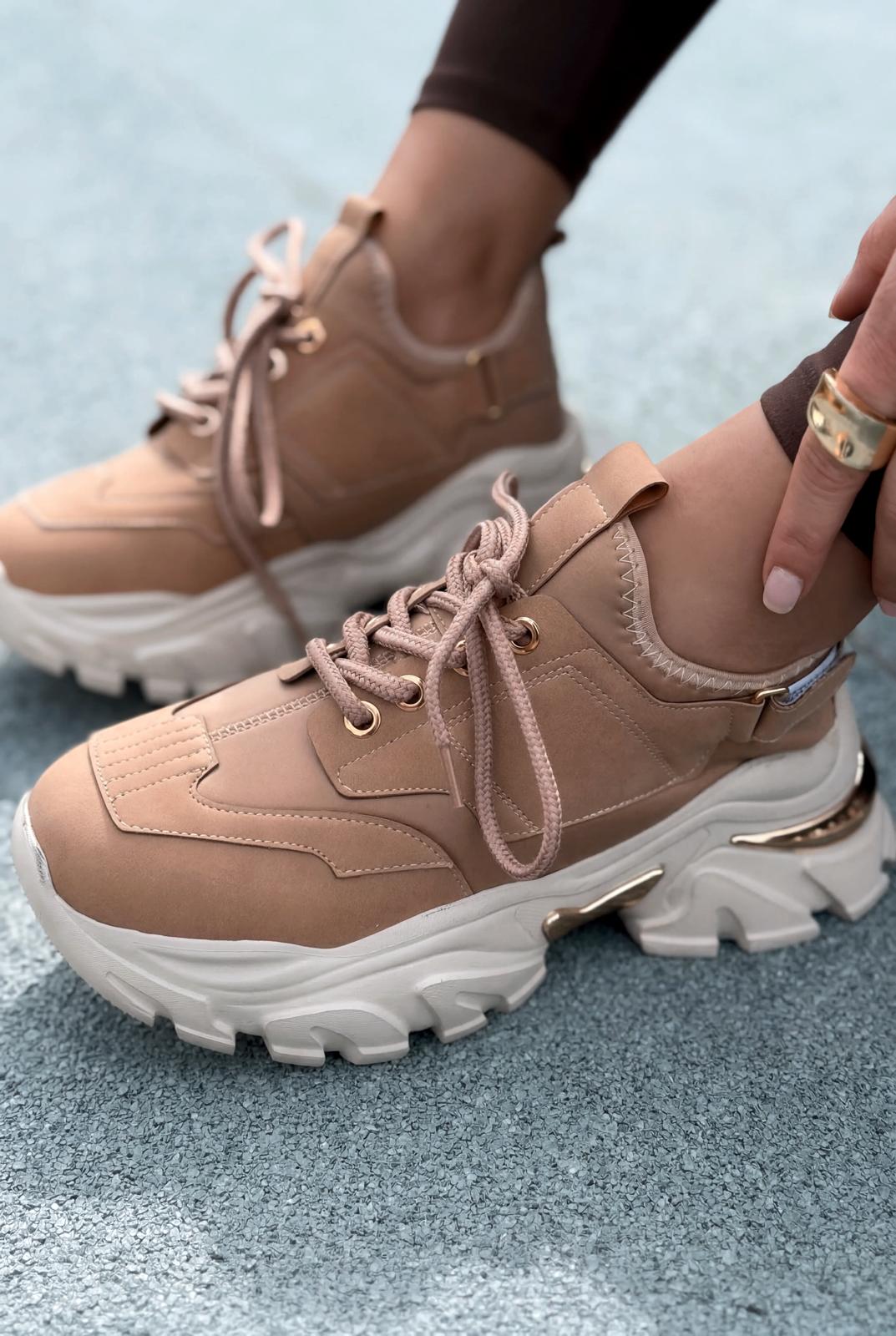 Delorin kadın Spor Ayakkabı Bej - ILOVESHOES