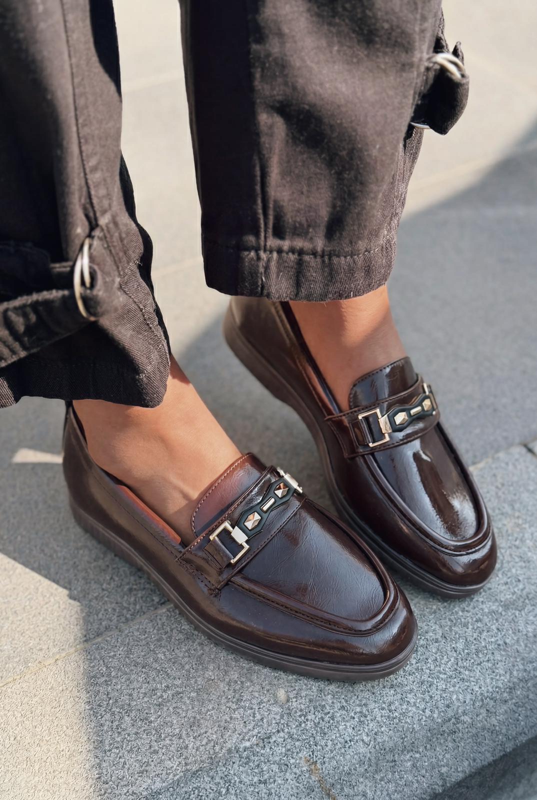 Torel Kadın Loafer Acıkahve Rugan - ILOVESHOES