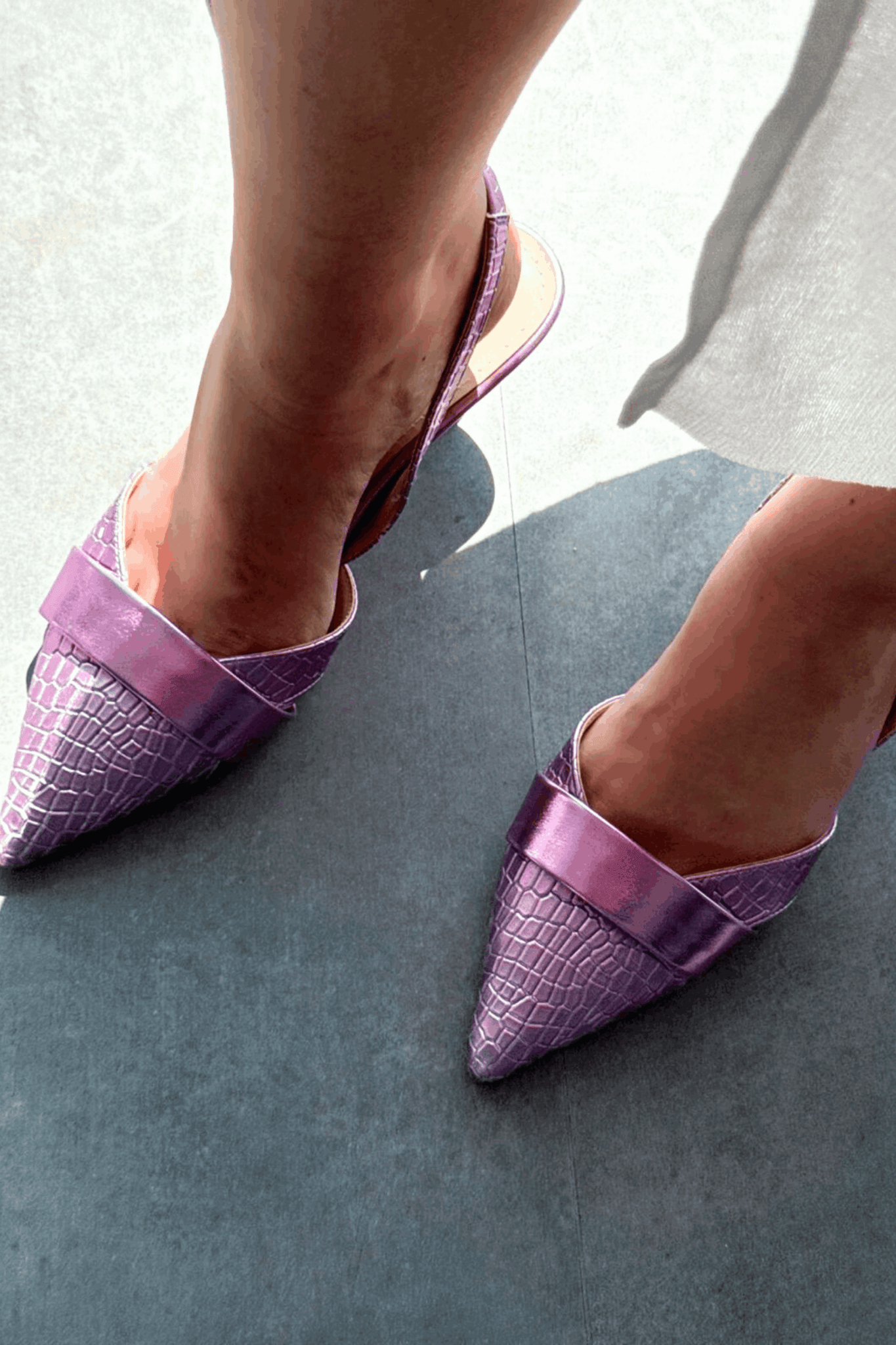 Midans Parlak Deri Kısa Topuklu Stiletto Pembe - ILOVESHOES