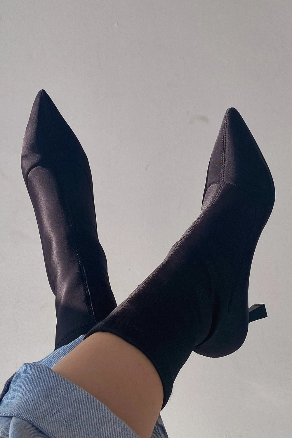 Loravo Kadın Streç Topuklu Bot Siyah - ILOVESHOES