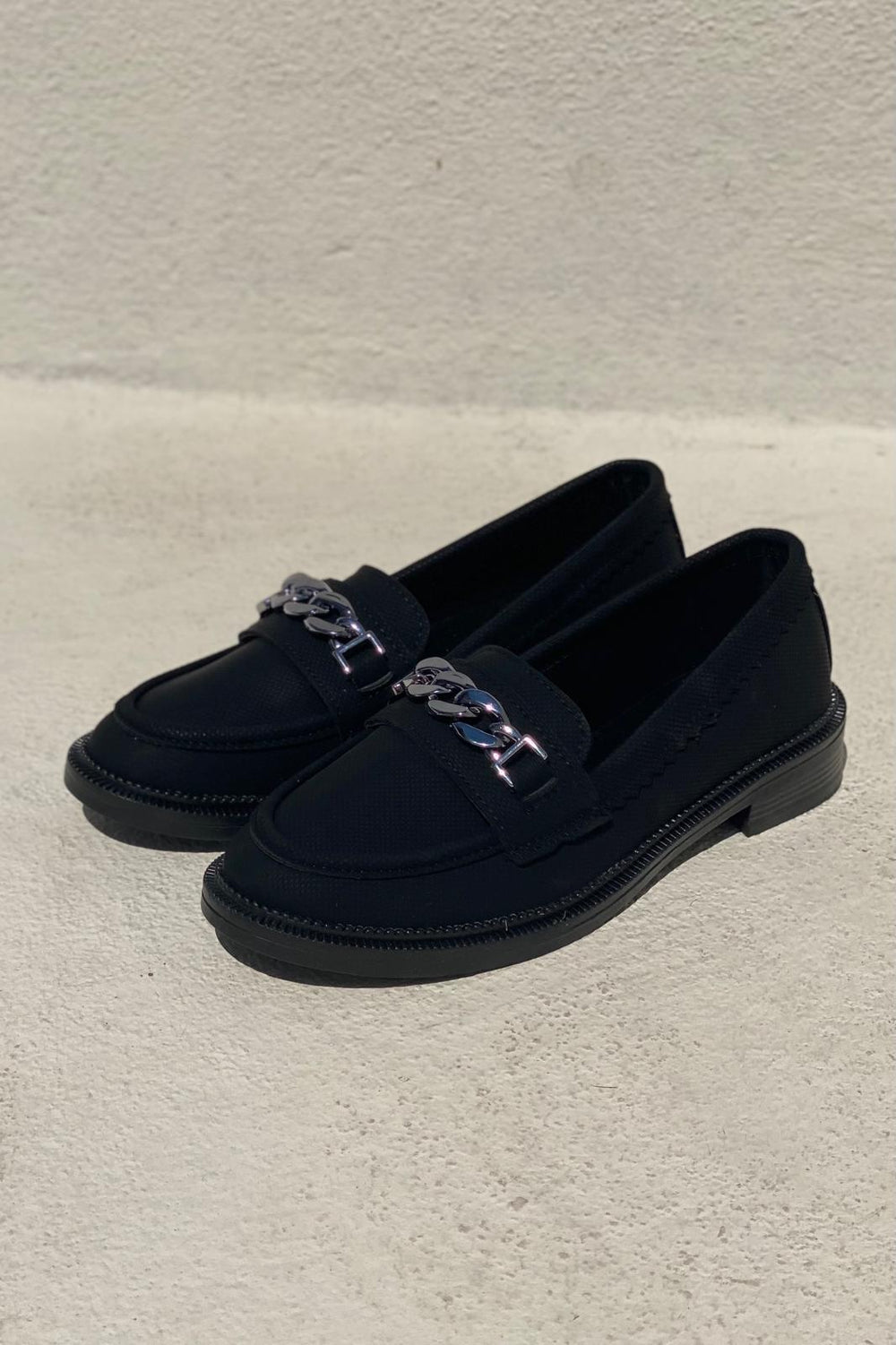Entra Nubuk Siyah Kadın Loafer - ILOVESHOES