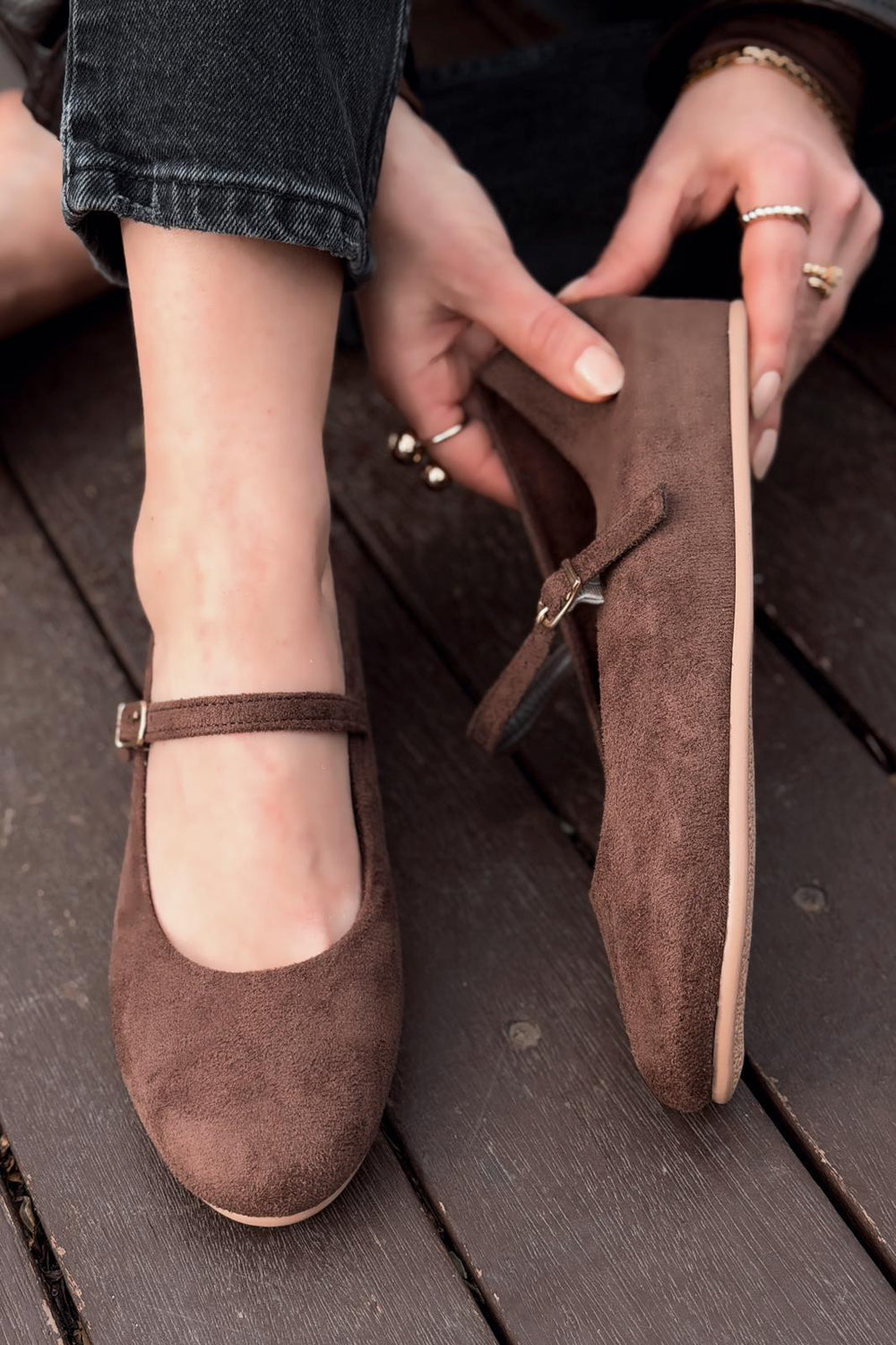 Tenris Kadın Babet Acıhkave Süet Dolgu Topuklu - ILOVESHOES