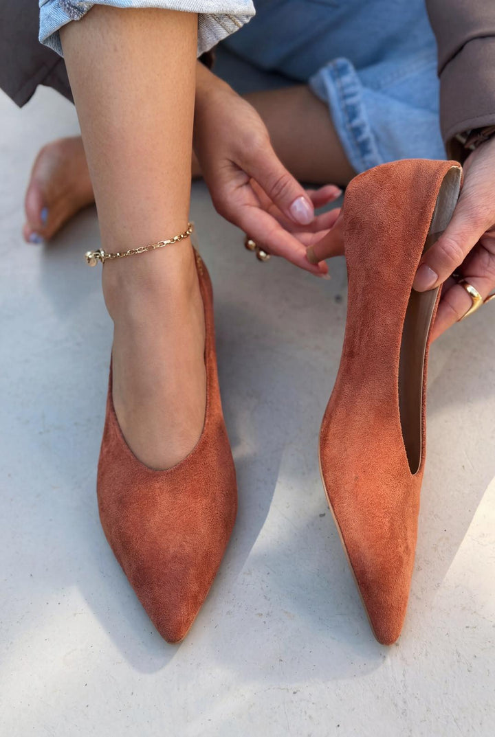 Seranis Stiletto Taba Süet - ILOVESHOES