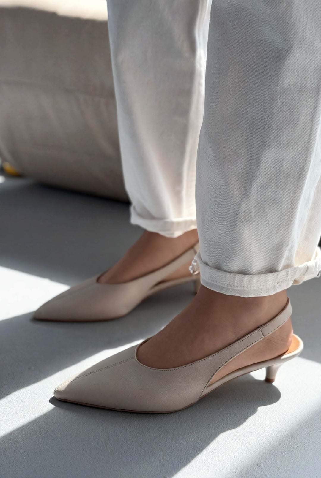 Selor Bej Mat Deri Kadın Stiletto - ILOVESHOES