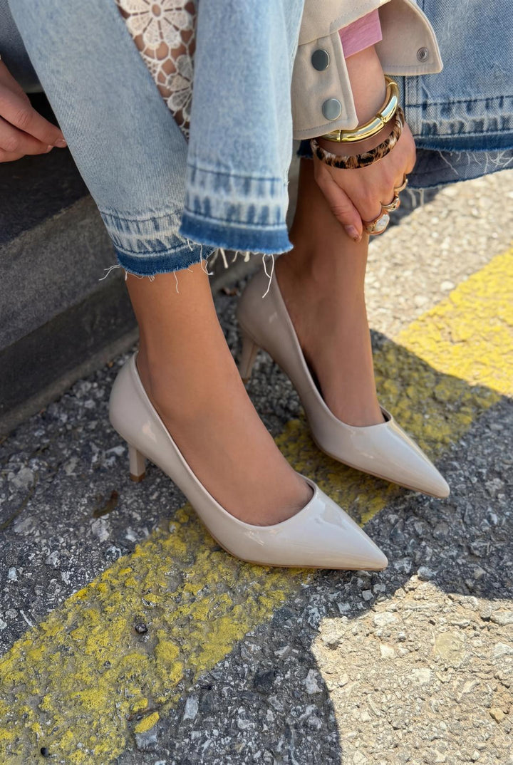Delvion Bej Rugan Kadın Stiletto - ILOVESHOES