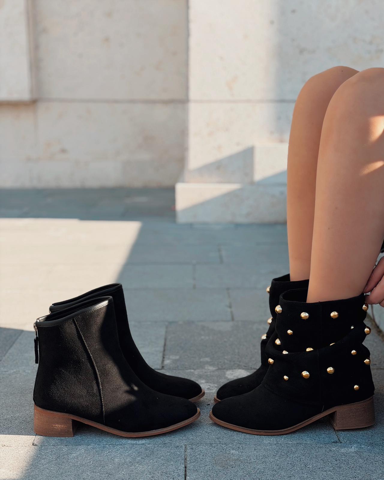 Olvara Kadın Topuklu Bot Siyah Süet - ILOVESHOES