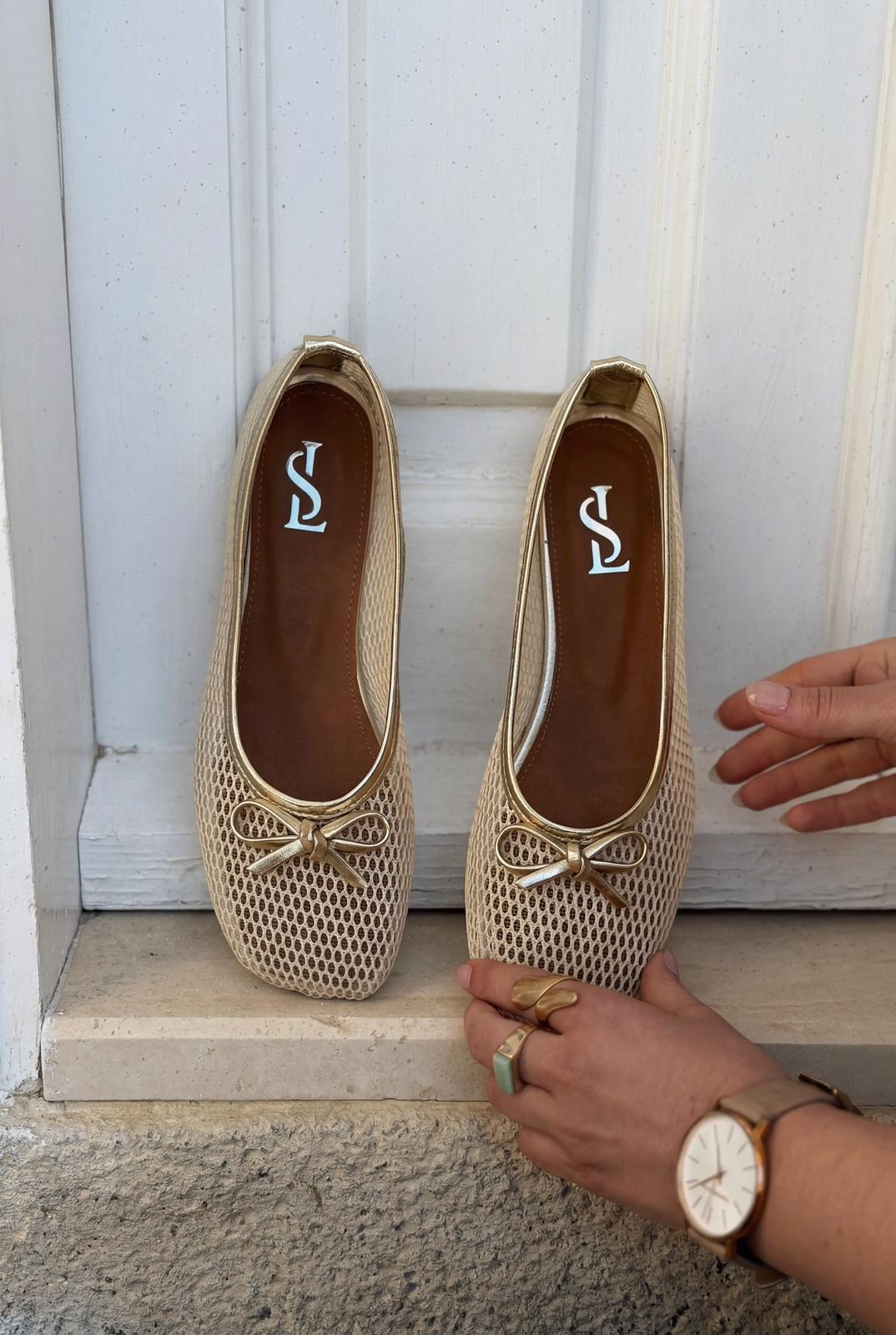 Torina Kadın Babet Bej File - ILOVESHOES