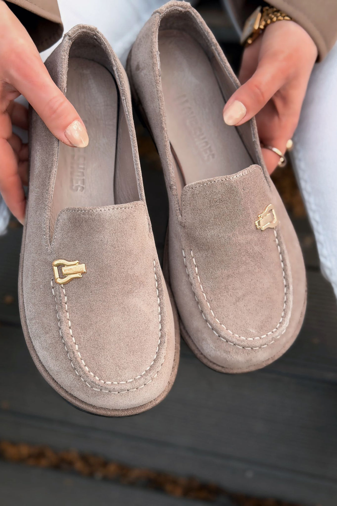 Rasen Kadın Loafer Vizon Hakiki Süet - ILOVESHOES